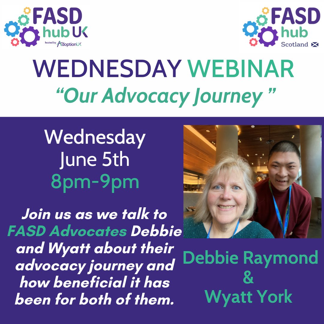 Join Debbie &amp; Wyatt (mother &amp; son) at our next Wednesday Webinar HAPPENING NEXT WEEK to hear about their advocacy journey and how you can make a change and advocate for your loved ones. #FASD
Book now: ow.ly/wmzH50RXPtO