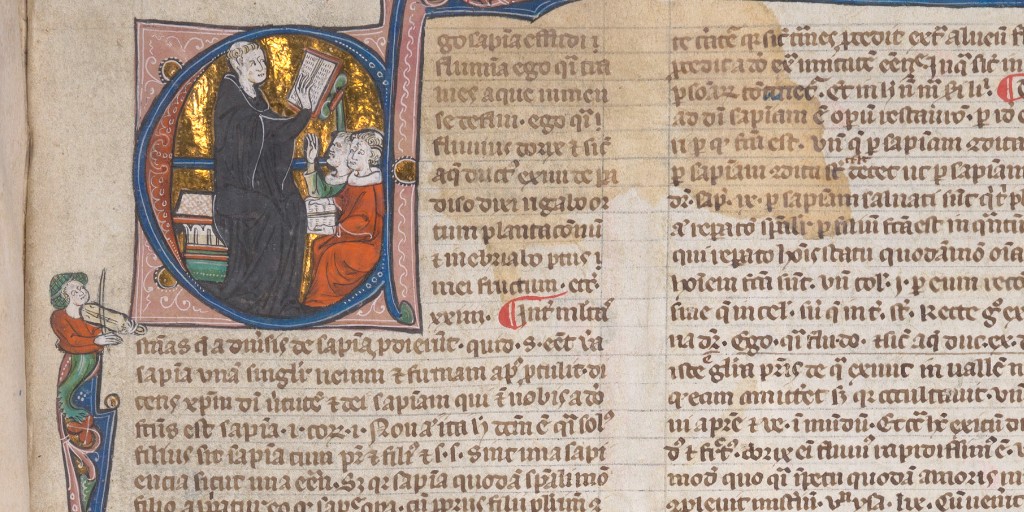 We love this mythical musician playing happily in the margins of one of our 14th-century manuscripts 🎻

Want to see more of the fantastical creatures? 🦄🐉

Visit our ‘Mythical and Monstrous’ exhibition on Tuesday, 4 June 2024 between 12 noon and 4pm <a href="/NewCollegeOx/">New College, Oxford</a>.