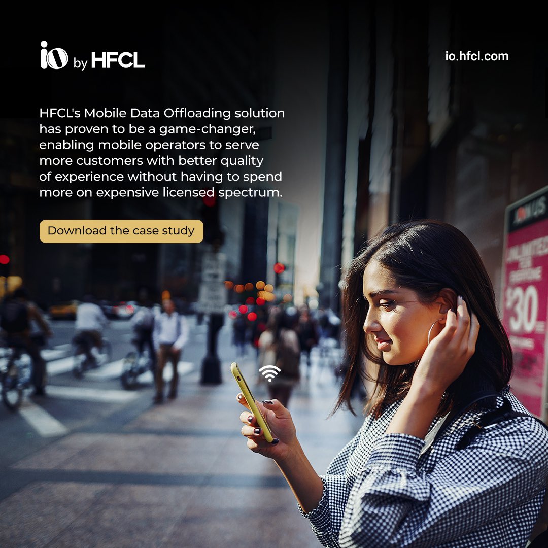 iobyhfcl's tweet image. Discover how HFCL&apos;s Mobile Data Offloading solution is revolutionizing connectivity in India, enabling mobile operators to serve more customers with better quality of experience without additional licensed spectrum. 

Link: shorturl.re/7dztq

#MobileDataOffload #CaseStudy