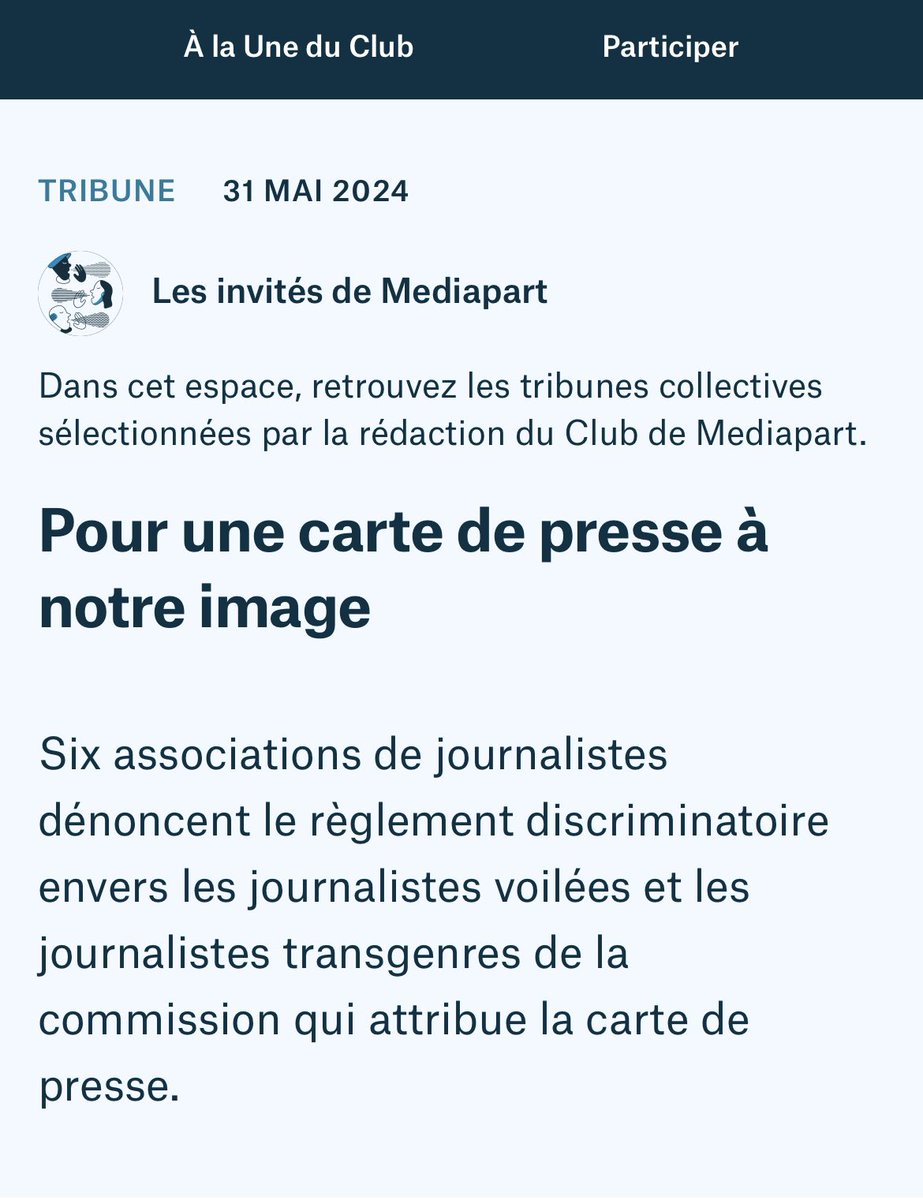 DesJournalistes's tweet photo. FJS est co-signataire de La Tribune “Pour une carte de presse à notre image” avec @AJARacisees @ajlgbt @Prenonsla1 @pigist @lachance_media.Nous dénonçons les discriminations inaceptables que subissent des journalistes voilées et transgenres dans l’obtention de la carte de presse. https://t.co/DVyH0LKYov