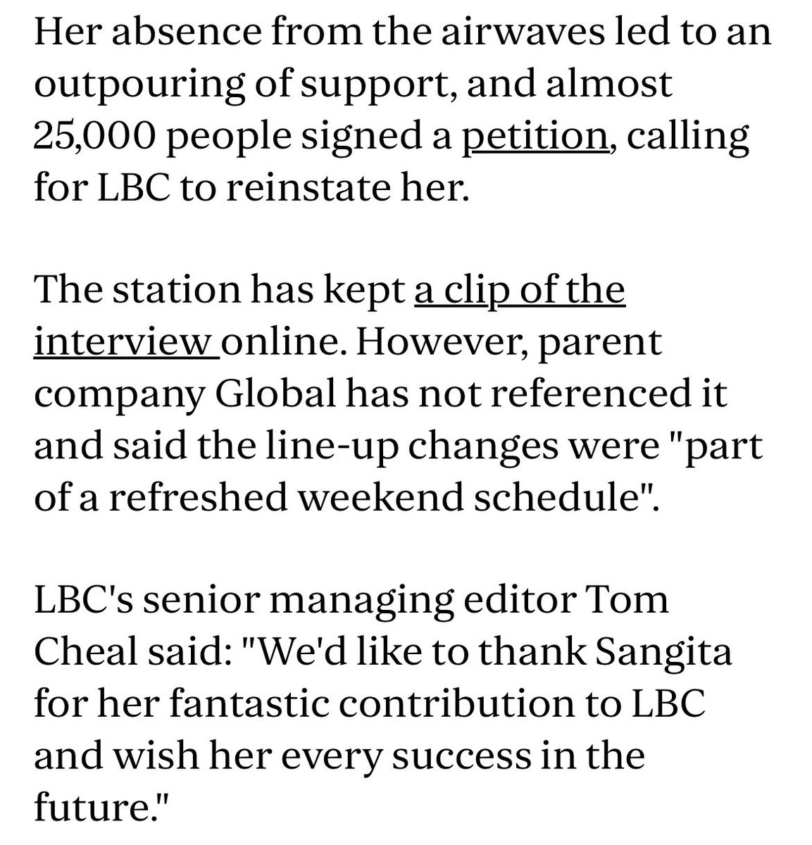 As someone who has been on LBC, written for them, become friends with some presenters and always held them in good regard when it comes to reporting, I am appalled at their recent behaviour and am now boycotting. I will not be appearing on LBC anymore or even listening in.