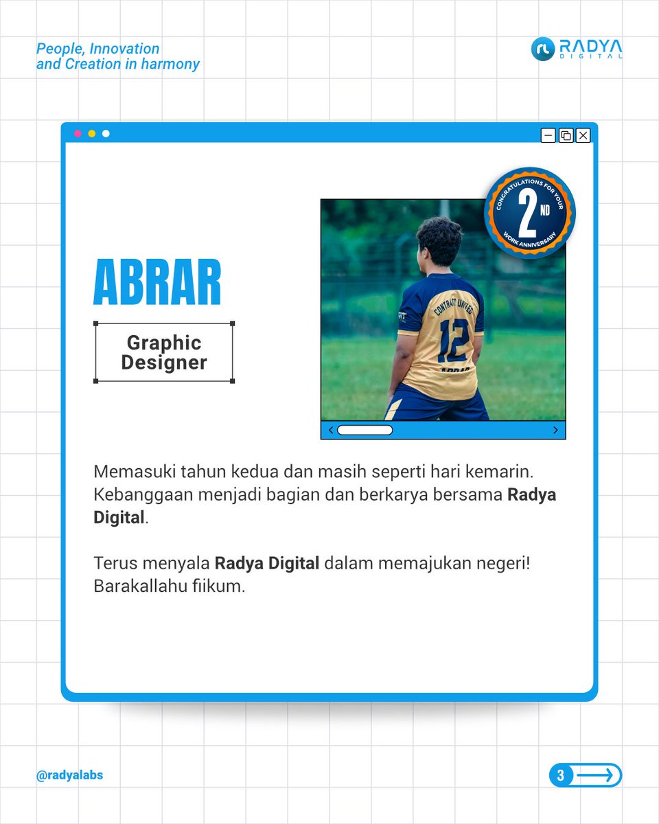 Happy work anniversary Radya Digital team 🥳🎉

Terima kasih atas kontribusi yang telah diberikan selama ini. Semoga setiap tahun membawa lebih banyak pencapaian dan kebahagiaan. 🚀🎊

#radyadigital #workanniversary #lifeatradya