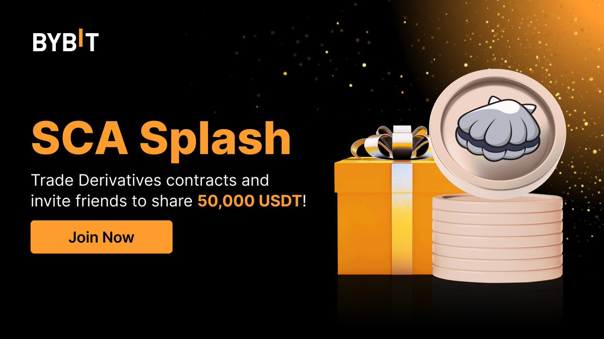 Bybit_Official's tweet image. 🥳 $SCA Lucky Draw: Trade Derivatives Contracts and Invite Friends to Share 50,000 $USDT with @Scallop_io 

🗓 May 31, 2024, 7 AM UTC – Jun 7, 2024, 9:59 PM UTC 

🌐 Learn more: i.bybit.com/2ARUIabq

#TheCryptoArk #BybitTrading