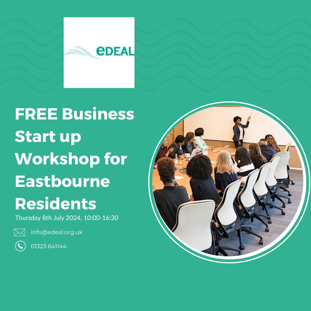 ✨ FREE Business Start-up Workshop for Eastbourne Residents!

Taking place 📅 8th August 2024, 10:00-16:30,📍Chamber House. 

For more info & to book your place → eventbrite.co.uk/e/free-busines… 

 #sussexbusiness #business #smes #startups #startupbusiness #ukstartup