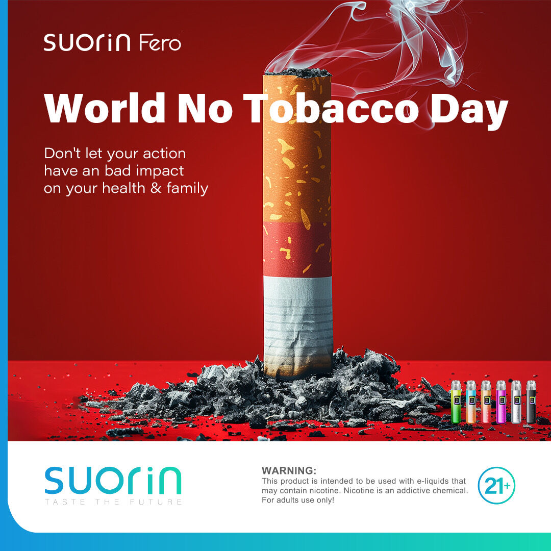 World No Tobacco Day
Don't let your actions have a bad impact on your health & family

Warnings: This product is only for adults.

#suorin #suorinfero #vape #vapeit #vapecommunity #ecig
