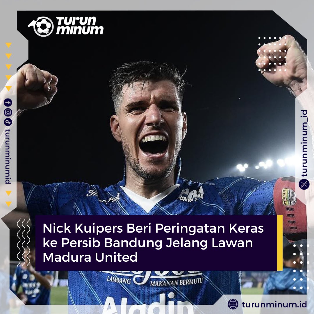 turunminum_id's tweet photo. Bek Persib Bandung, Nick Kuipers beri peringatan keras ke rekan-rekannya agar tidak lengah saat lawan Madura United di leg kedua final Liga 1 2023-2024, Jumat (31/5/2024) di Stadion Gelora Bangkalan.
#nickkuipers #persib #persibbandung #persibday #bobotoh #championshipseries https://t.co/CTHTqphGZ9