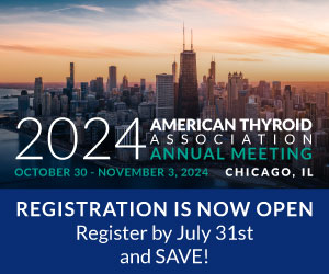 🌟 Early bird catches the worm! 🦉 Registration for #ATA2024 is now OPEN! Join the largest gathering of thyroid experts in Chicago.  Connect, celebrate, & advance your knowledge. 

Register by July 31st for the deepest discount - thyroid.org/2024-annual-me…