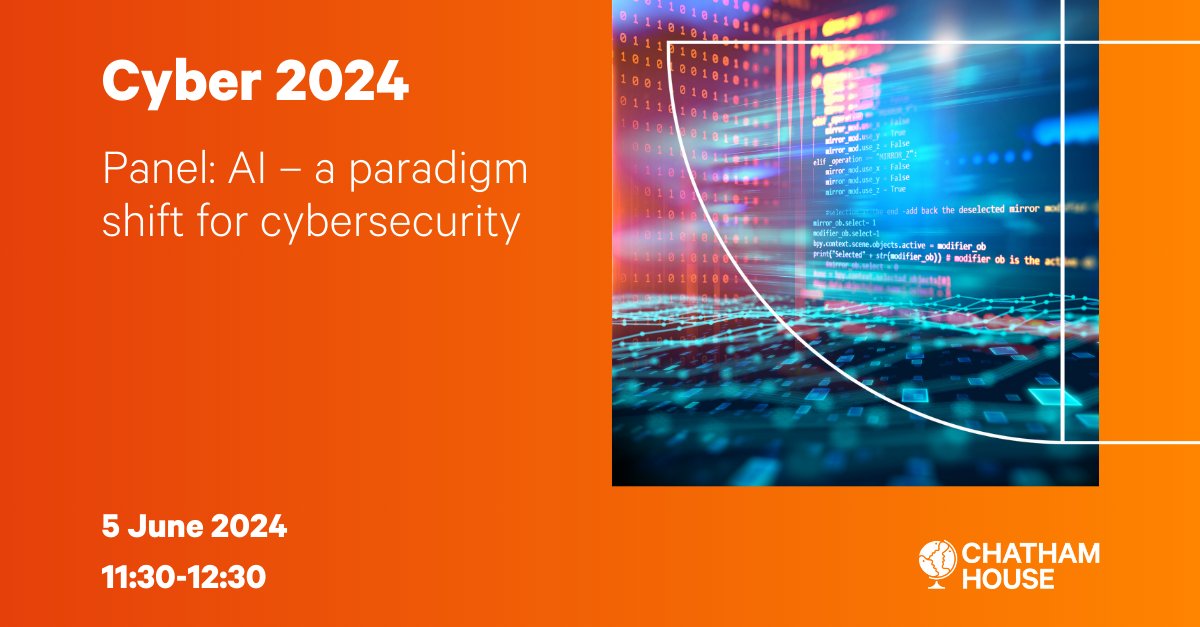 Global Cyber Alliance EMEA (@emea_gca) on Twitter photo Proud to participate in such a trusted forum for debate and analysis as <a href="/ChathamHouse/">Chatham House</a> #Cyber2024. Terry Wilson, GCA's Global Partnership Director, will take part in a panel on #AI - a paradigm shift for #cybersecurity.
chathamhouse.org/events/all/con… Proud to participate in such a trusted forum for debate and analysis as <a href="/ChathamHouse/">Chatham House</a> #Cyber2024. Terry Wilson, GCA's Global Partnership Director, will take part in a panel on #AI - a paradigm shift for #cybersecurity.
chathamhouse.org/events/all/con…