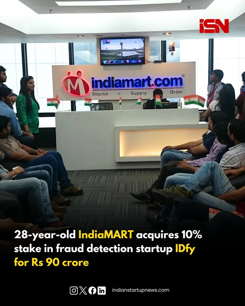 28-year-old IndiaMART acquired a 10% stake in Baldor Technologies (IDfy) for Rs 89.69 crore.

Founded in 2011, IDfy is an Integrated Identity Platform offering products and solutions for KYC, Background Verifications, Risk Mitigation, Digital Onboarding and Digital Privacy.

IDfy