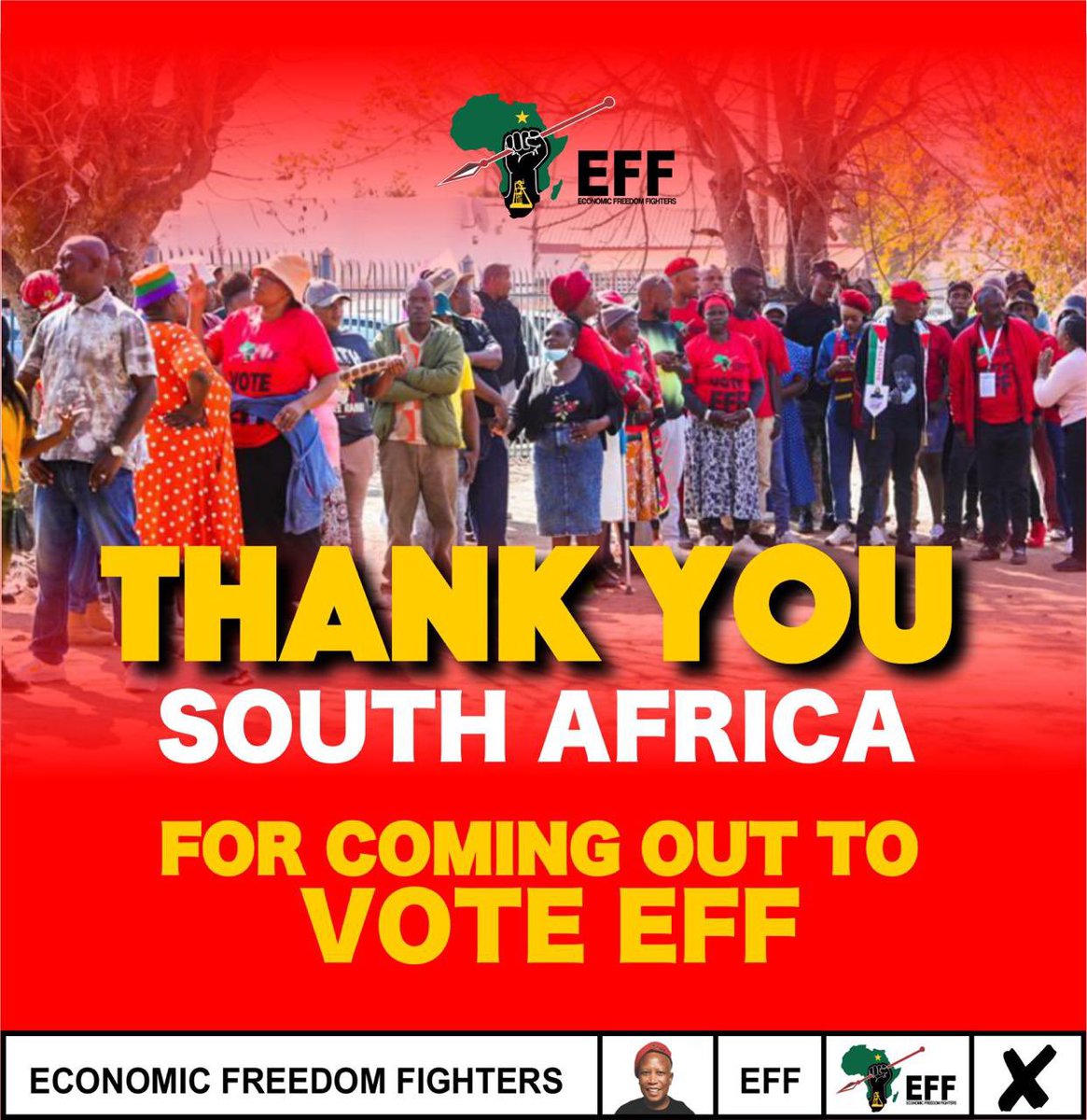 It's not over mafighters NOT yet, basheshe bahleka kanti God is working ✊🏿✊🏿✊🏿 I thank you Fighters and I love you so much 
❤💚🖤 #ThankYouEFF