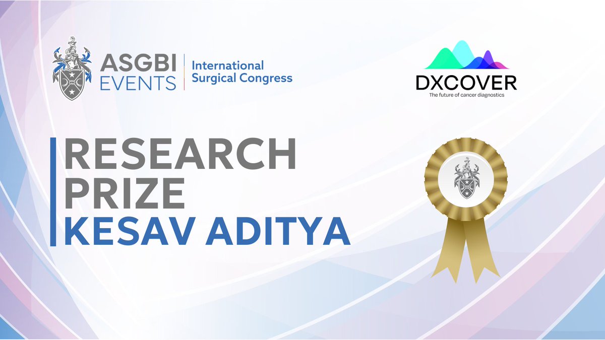 Our final prize winner at #ASGBI2024 was Kesav Aditya who won the Research Prize for his submission, 'Sentiment Analysis of Social Media Posts by Medical Professional in the UK'.
Congratulations Kesav!
Thank you to the sponsor of this prize, DX Cover for their support.
<a href="/Dxcover/">Dxcover</a>