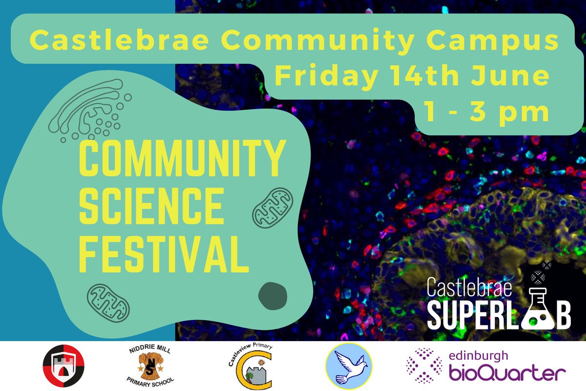 Edinburgh BioQuarter Community (@ebqcommunity) on Twitter photo 🧪👩🔬🔬Come along to our Community Science Festival at <a href="/CastlebraeCCC/">Castlebrae</a> on Friday 14th June from 1pm to 3pm. Enjoy an afternoon of #science fun in the fantastic Castlebrae Superlab! Free activities and refreshments for all ages! 🧑⚕️🧫🧬
edinburghbioquarter.com/castlebrae-sup…
#outreach #event 🧪👩🔬🔬Come along to our Community Science Festival at <a href="/CastlebraeCCC/">Castlebrae</a> on Friday 14th June from 1pm to 3pm. Enjoy an afternoon of #science fun in the fantastic Castlebrae Superlab! Free activities and refreshments for all ages! 🧑⚕️🧫🧬
edinburghbioquarter.com/castlebrae-sup…
#outreach #event