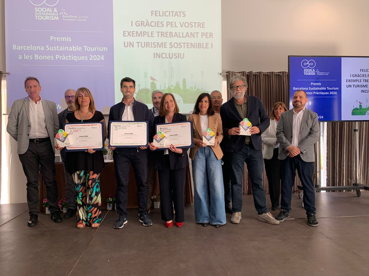 The winners of the Sustainable Tourism 2024 Awards are: @ElPalaceHotel, Mont San Benet and 'del Peix al Plat'. Congratulations to all for their commitment to sustainability. @BarcelonaInfoEN @bcn_ajuntament @cambraBCN @TurismeDIBA @HotelAlimaraBcn @bwsocialvalue