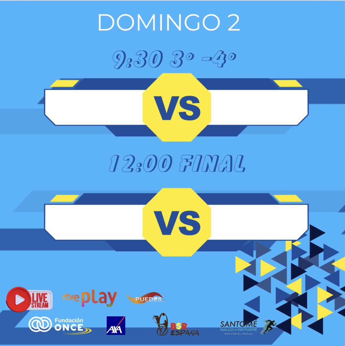 Es tiempo de F4 en la mejor liga del mundo🔥
🗓️ 1 y 2 de Junio
📍 Pabellón Universidad Pública de Navarra
Sábado 1:
⏰ 16:30 <a href="/cdilunion/">Fans CD Ilunion</a> vs <a href="/ucammurciabsr/">UCAM MURCIA BSR</a> 
⏰ 19:00 <a href="/bsramiab/">Bsr Amiab Albacete</a>  vs @bilbaobsroficial 
🎥 <a href="/rtveplay/">RTVE Play</a> y <a href="/tupuedestv/">tupuedestv</a> 
<a href="/Fundacion_ONCE/">Fundación ONCE</a> 
<a href="/FundacionAXA/">Fundación AXA</a> 
<a href="/ILUNION/">ILUNION</a> 
<a href="/BsrEspana/">BSREspaña</a>