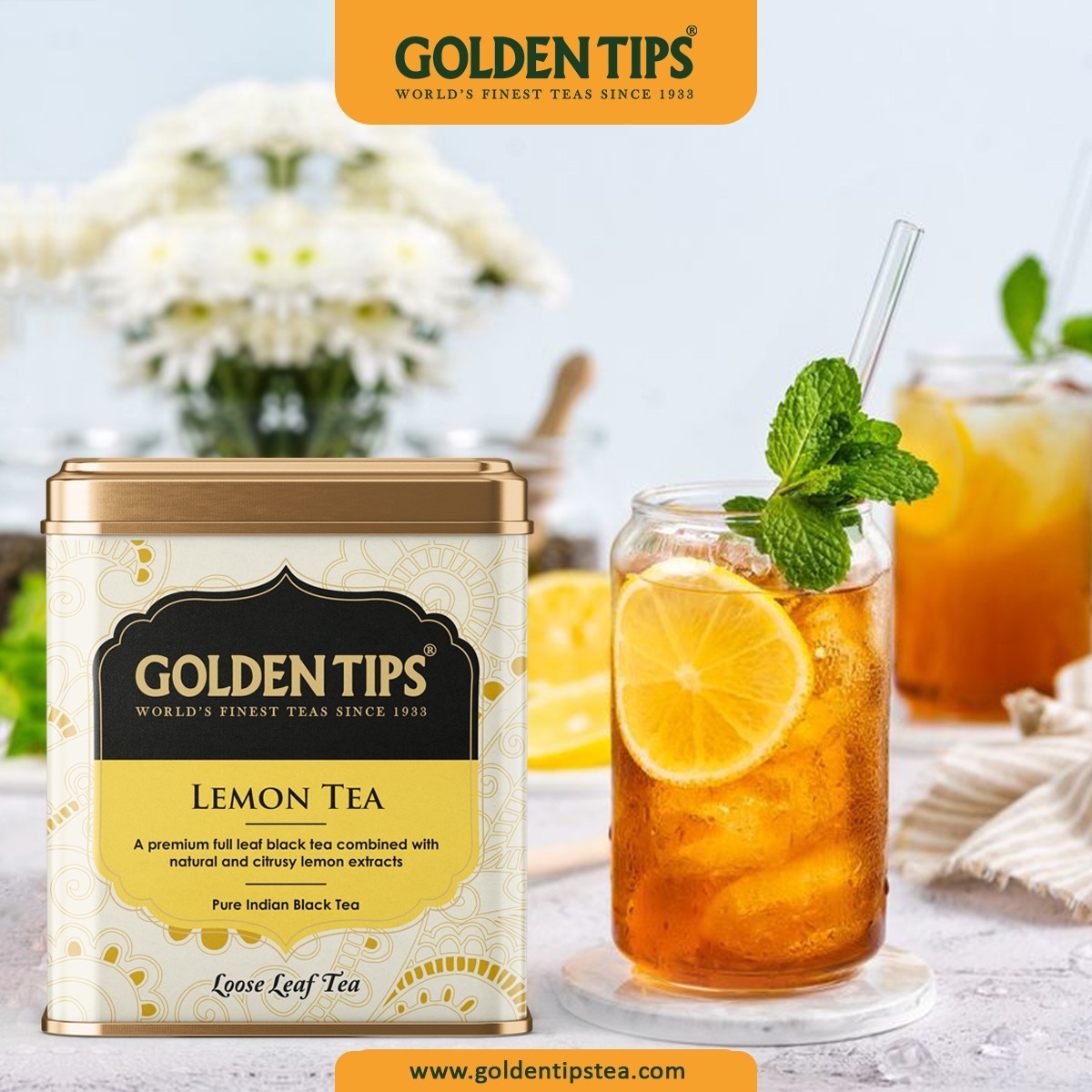 Golden Tips Lemon Black Tea offers a mild aroma and smooth flavor with a citrusy kick. Enjoy it hot or cold for a refreshing treat anytime! 🍋🫖 #GoldenTipsTea #lemmontea # blacktea #flavor #cold #coldtea #refreshing