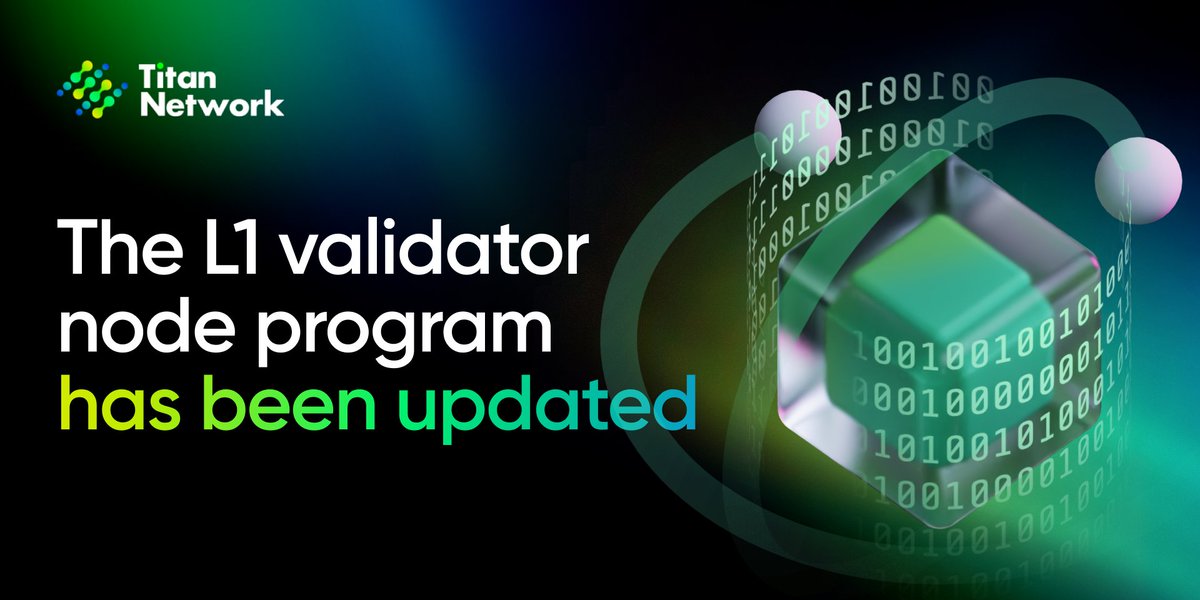🟢 Titan Network Community Announcement

The L1 validator node program has been updated, and this update includes the following features:

- Support for Tunneling Protocol
- Support for connecting to WASM &amp; JS container runtime environments

Thank you for your cooperation and