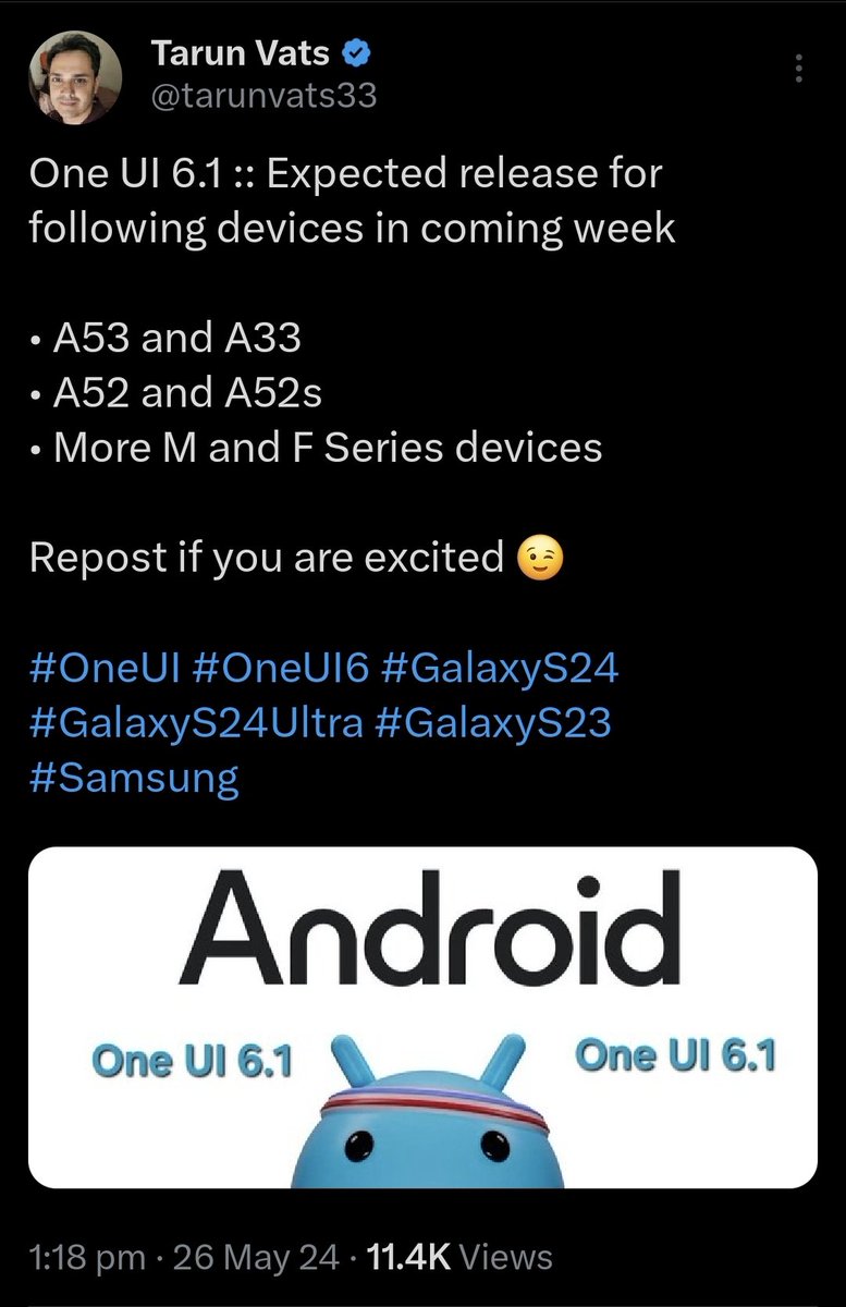 My report card for this week: passed with 💯 😉😉 All expected updates have been released in India. #OneUI #OneUI6 #GalaxyS24 #GalaxyS24Ultra #GalaxyS23 #Samsung