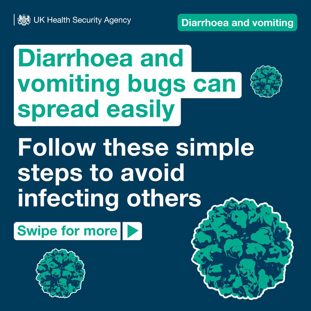 UKHSA's tweet photo. Diarrhoea and vomiting bugs can be unpleasant for most, but for some it can have more serious consequences. Here are some simple actions that can help you avoid catching and spreading these bugs. 🦠

Read our blog post on #Norovirus for more details: https://t.co/w0IsDKq4Fk https://t.co/VajGkNtLhD