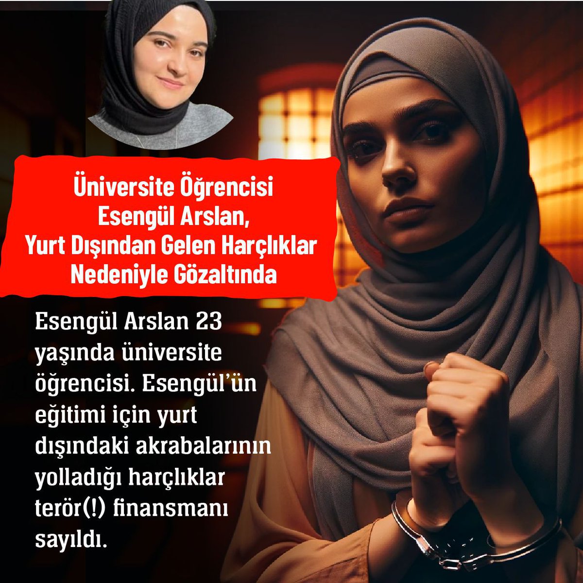 doktorsuperman's tweet photo. Gözaltındaki depremzede ve üniversite öğrencisi ablam Esengül Arslan’ın serbest bırakılması için yetkililere

DepremzedeAblama YardımSuçMu

etiketiyle sesleniyorum.
👇 https://t.co/dqAoXjGxeF