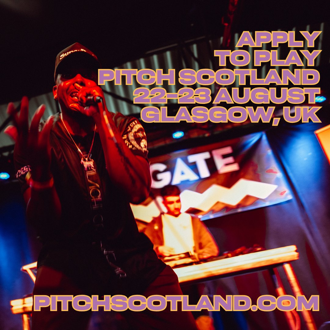 Calling all rap, hip hop, afrobeat, r&b, drill, grime, garage, soul artists APPLY by this Monday to play @pitchscotland taking place 22-23 August @drygate Glasgow see ➡ pitchscotland.com/news/apply-to-…