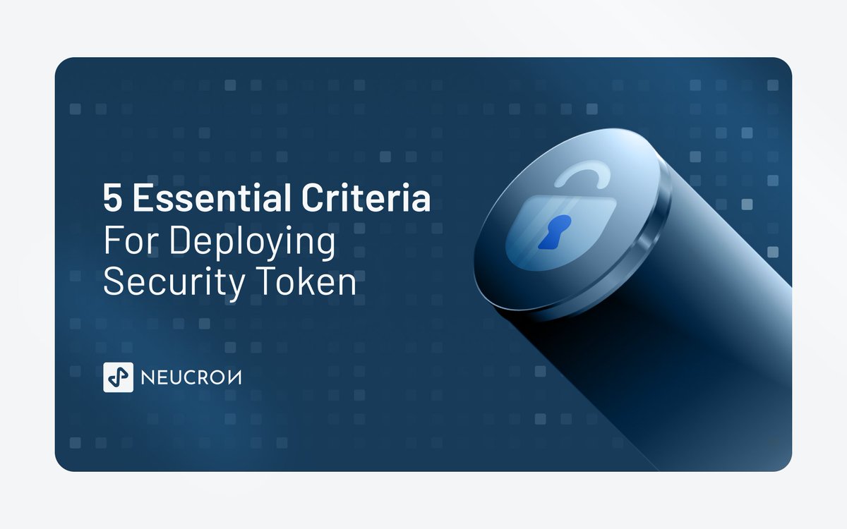 Explore the 5 essential criteria for deploying security tokens on the blockchain.💻
Learn how compliance, asset backing, tokenized ownership rights, transparency, and robust security measures can secure and enhance digital asset transactions. 

🔗Link: neucron.io/blogs/5-essent…