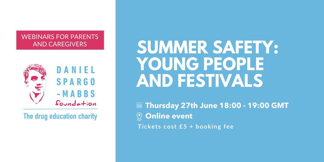 Sign up for the first in a new series of webinars. Find out about staying safe at festivals, parties, proms and gatherings - for parents and perhaps teens as well.  Tickets available from eventbrite.co.uk/e/summer-safet… #festivals #stayingsafe