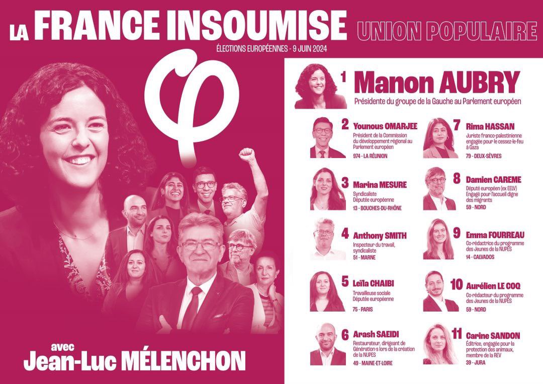 ALeaument's tweet image. Like et RT si tu vas voter LFI le 9 juin.