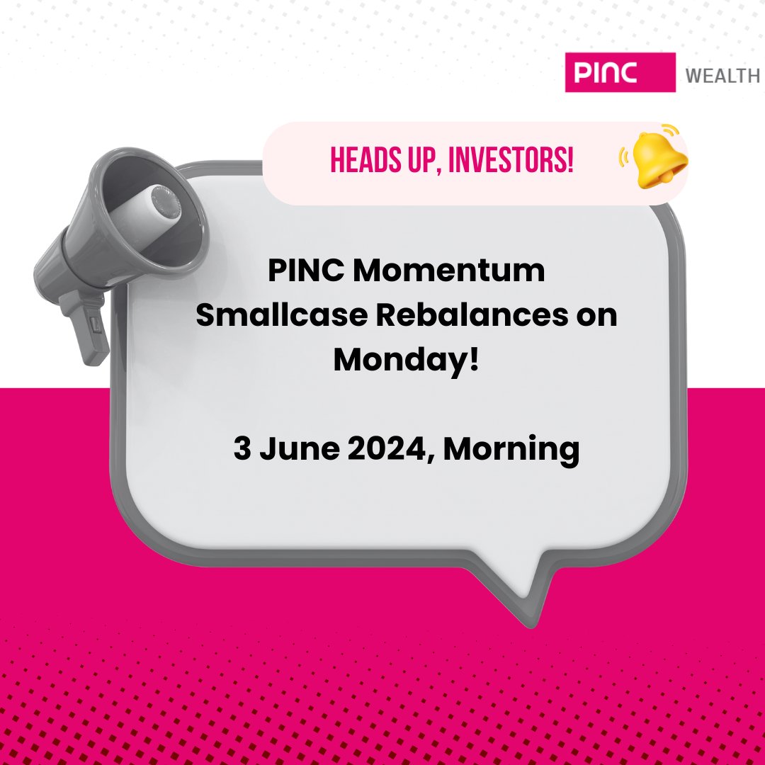 PincWealth's tweet photo. Attention Investors!
The PINC Momentum Smallcase will be rebalanced on Monday Morning.
Keep an eye on communication from Smallcase.
Happy Investing!
#ThinkPINC #PINCFamily #PINCWealth #PINCSmallcase https://t.co/Z3Pwjeo2jq