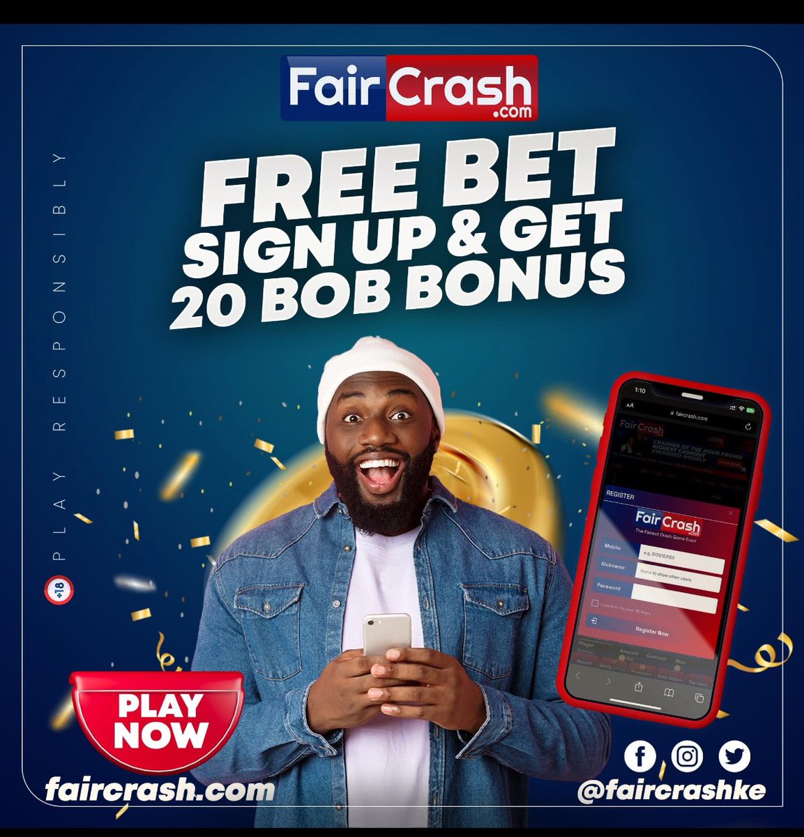 Ingia huku faircrash.com/ref/316468 piga deposit alafu reply to this post with a screenshot using #NikujaribuTu 50 correct replies each get 100/- 🔥🔥