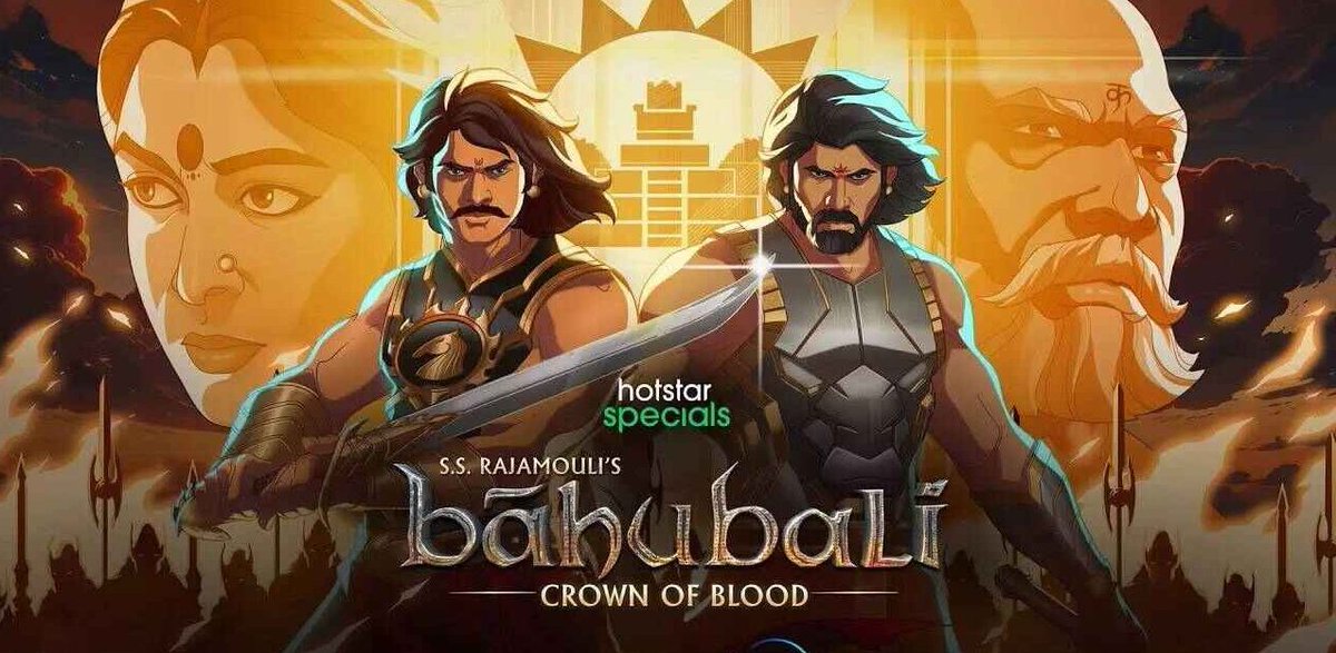 The animated series #BaahubaliCrownofBlood, is now streaming on @disneyplusHSTam in Tamil..

It can be called a Pre-quel to #Baahubali movies.. 

Here, #Baahubali and #Bhallaladeva work together to defeat the villain #Raktadev 

The episodes pick up speed progressively..