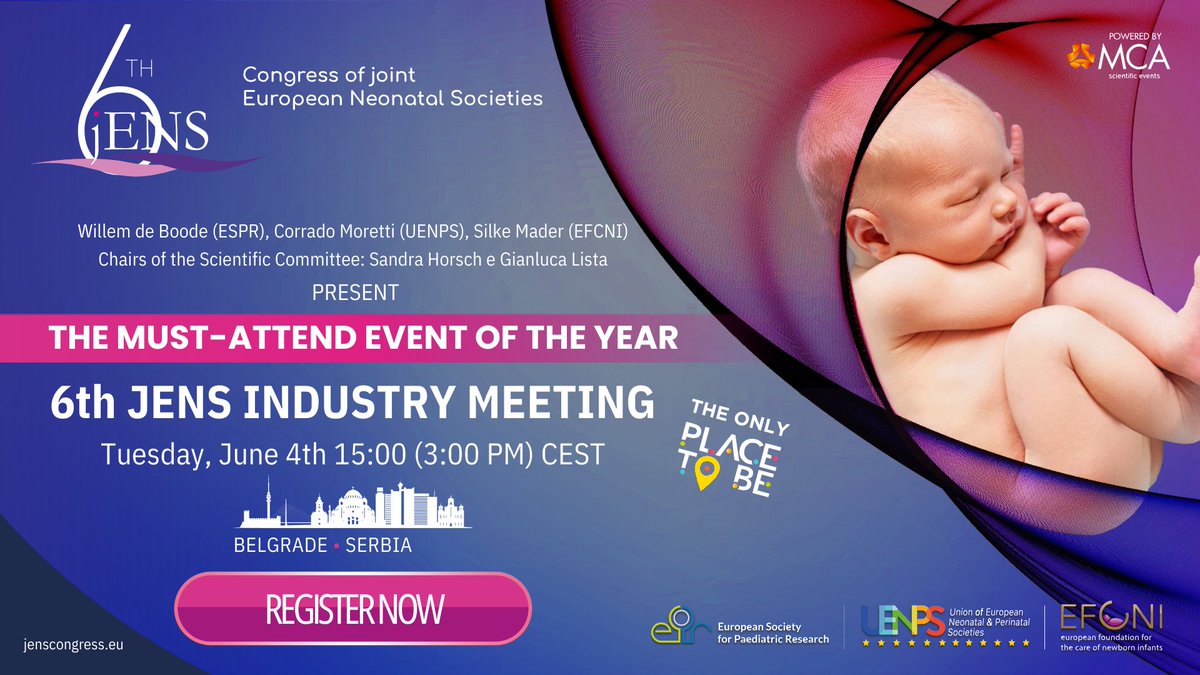 Only 4 days left until our Industry Meeting dedicated to #jENSCongress 2025 on Tuesday June 4th at 3.00 pm CEST.

Get ready to meet and connect with the masterminds behind this must-attend event in #Neonatal and #Perinatal Care.  

Register here 👉 : bit.ly/4aFMgBU