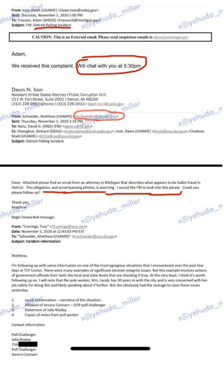 Check this out : FBI and DOJ were made aware of election fraud being committed in Detroit, Michigan, during the 2020 election, according to documents from a FOIA request.