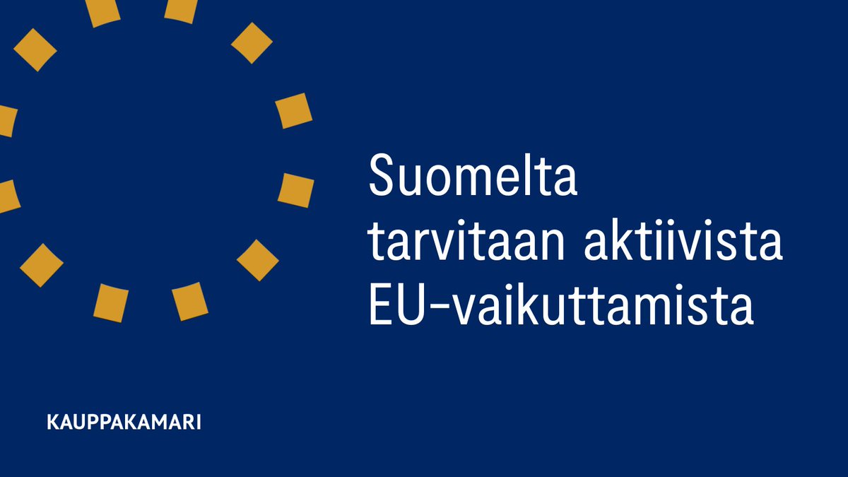 EU-vaalien ennakkoäänestys on käynnissä. Yksi kauppakamarien tavoitteista tulevalle EU-vaalikaudelle on saada Suomi vaikuttamaan aktiivisesti EU:ssa #KäytäÄäntäsi #Eu #Vaalit