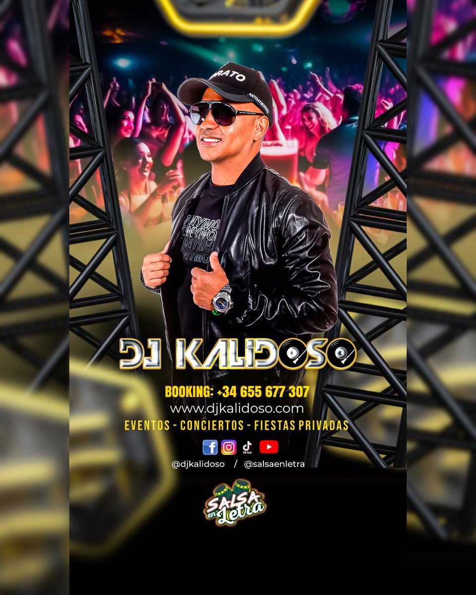 djkalidoso's tweet photo. 🎧 @djkalidoso 🎧
✔ Eventos 
✔ Conciertos
✔ Fiestas Privadas  
🎫 Venta de Entradas 
.
ℹ️ Info &amp; Reservas 
📩 Publicidad al DM
➡️ Booking
📲 +34 655677307 
📌 Madrid - España
.
✅️ Sígueme en Las Redes Sociales 
@djkalidoso @salsaenletra 
#djkalidoso #salsaenletra https://t.co/z692uHwGIL
