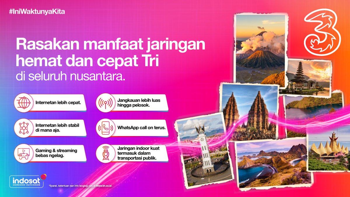 Ini dia keuntungan kamu buat pakai #JaringanTriHematDanCepat

Internetan lebih stabil karena jangkauannya luas sampai pelosok. Mau streaming? Lancar teruuss doong!

Segera ganti kartumu ke Tri sekarang, beli di perdana.tri.co.id

#IniWaktunyaKita