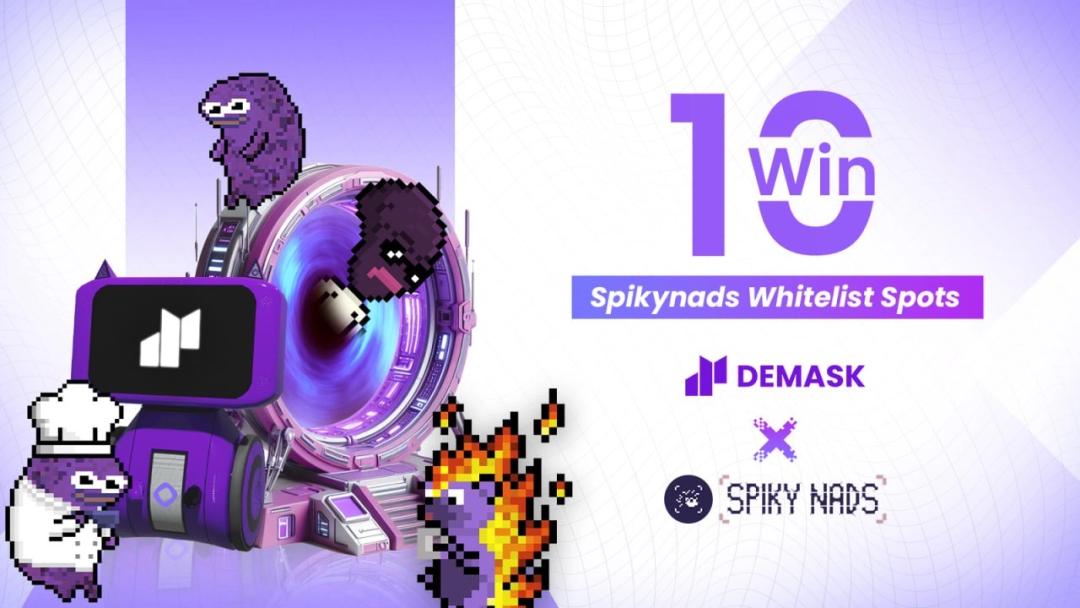 10 SpikeList Spot (whitelist) Giveaways!

To participate: 
- Create a piece of Demask Finance x SpikyNads content (art, article, etc.)
- Tag SpikyNads, @DemaskFinance and <a href="/monad_xyz/">Monad</a> and post it on your Twitter.
- Comment on this post with the link to your submission.
- Follow