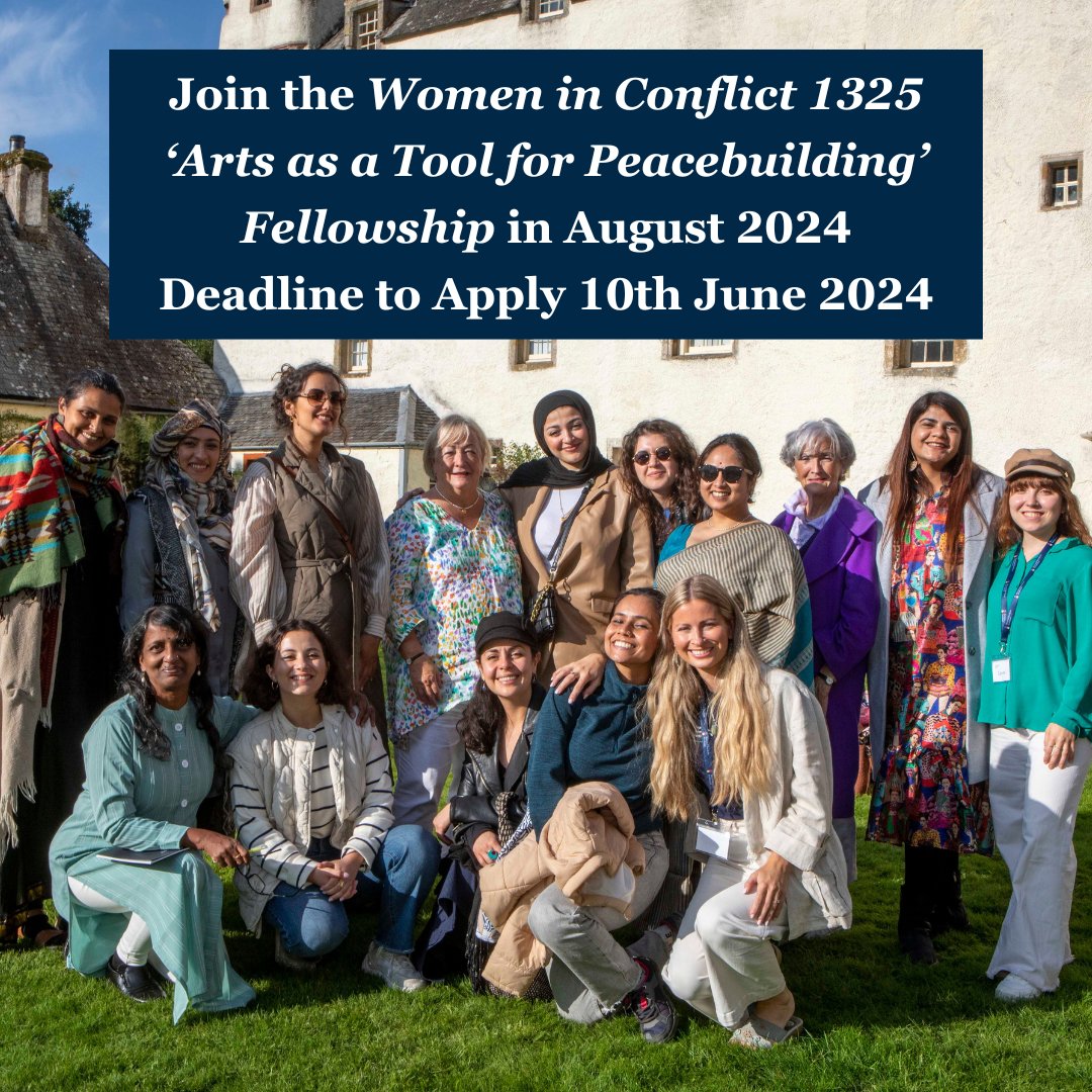 Beyond Borders Scotland (@beyondborders__) on Twitter photo Our August 2024 WiC 1325 Fellowship 'The Arts as a Tool for Peacebuilding' is now taking applications!
Visit the link in our bio for more information and to access the application form!
Any questions or queries please email: Fellowship@beyondbordersscotland.com Our August 2024 WiC 1325 Fellowship 'The Arts as a Tool for Peacebuilding' is now taking applications!
Visit the link in our bio for more information and to access the application form!
Any questions or queries please email: Fellowship@beyondbordersscotland.com