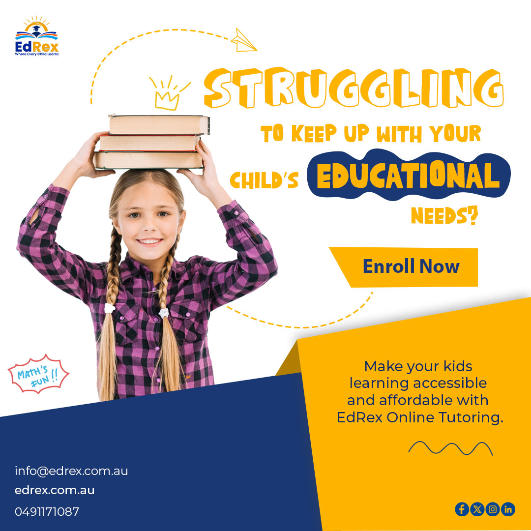 EdRexlearning's tweet photo. Are you finding it difficult to keep up with your child’s educational requirements? Let EdRex be your solution to the problem.🧠 📚 ✉️: info@edrex.com.au

#edrexlearning #onlinetutoring #onlinelearning https://t.co/SdMorMCGYT