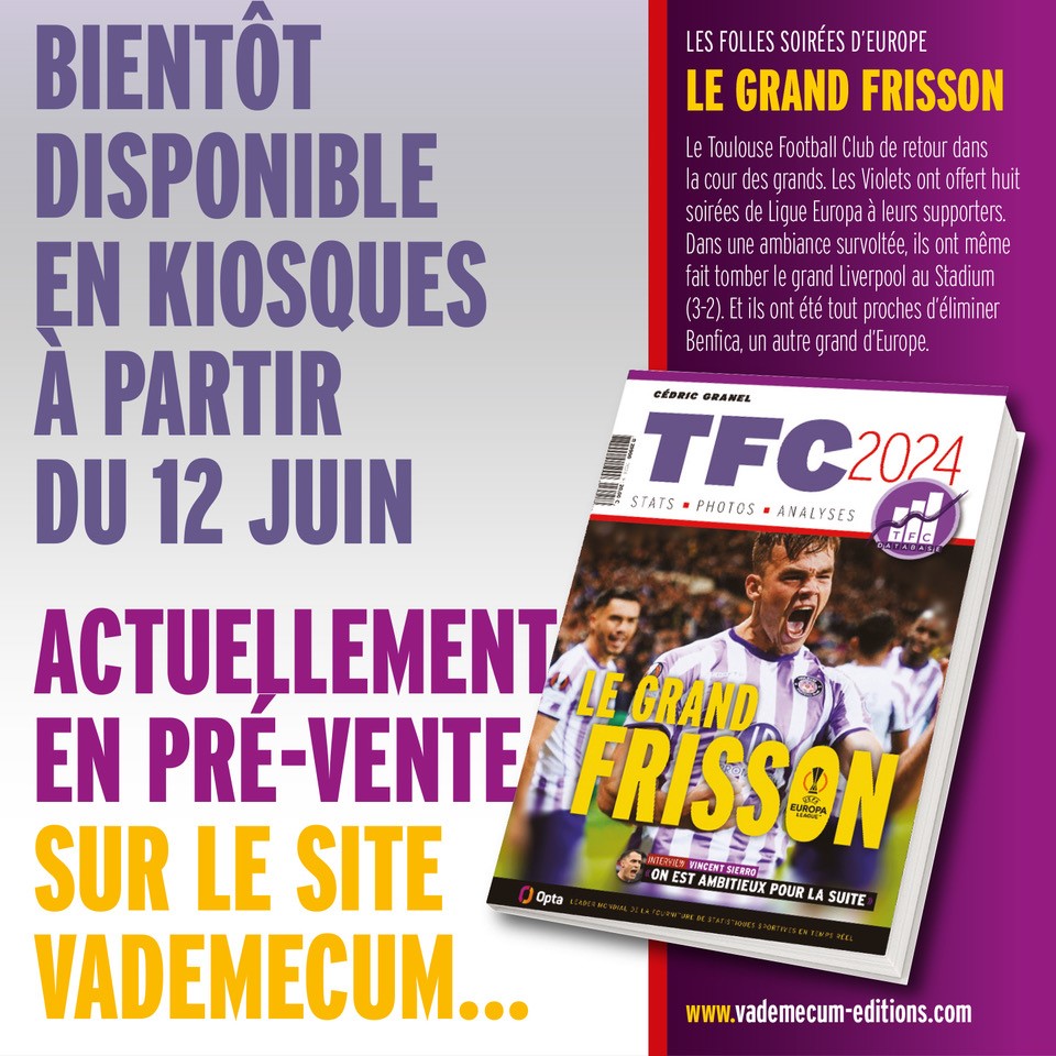 🚨 Le livre 𝐓𝐅𝐂 𝟐𝟎𝟐𝟒 : 𝐋𝐞 𝐆𝐫𝐚𝐧𝐝 𝐅𝐫𝐢𝐬𝐬𝐨𝐧 arrive... il est attendu sur Toulouse le 𝟏𝟐 𝐣𝐮𝐢𝐧 !

Mais vous pouvez déjà le commander ici👇

vademecum-editions.com/produit/tfc-20…