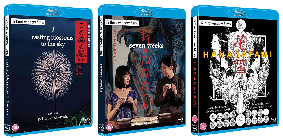 If you missed out on Nobuhiko Obayashi's Anti-War Trilogy box set, both Casting Blossoms for the Sky and Seven Weeks join Hanagatami as standard edition blurays on Aug 5! Order @Terracotta_Dist shop.terracottadistribution.com/collections/no…