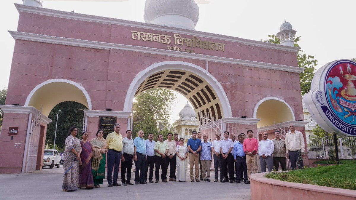 With outgoing and incoming PVCs Prof. Arvind Awasthi and Prof. Manuka Khanna and other university colleagues.