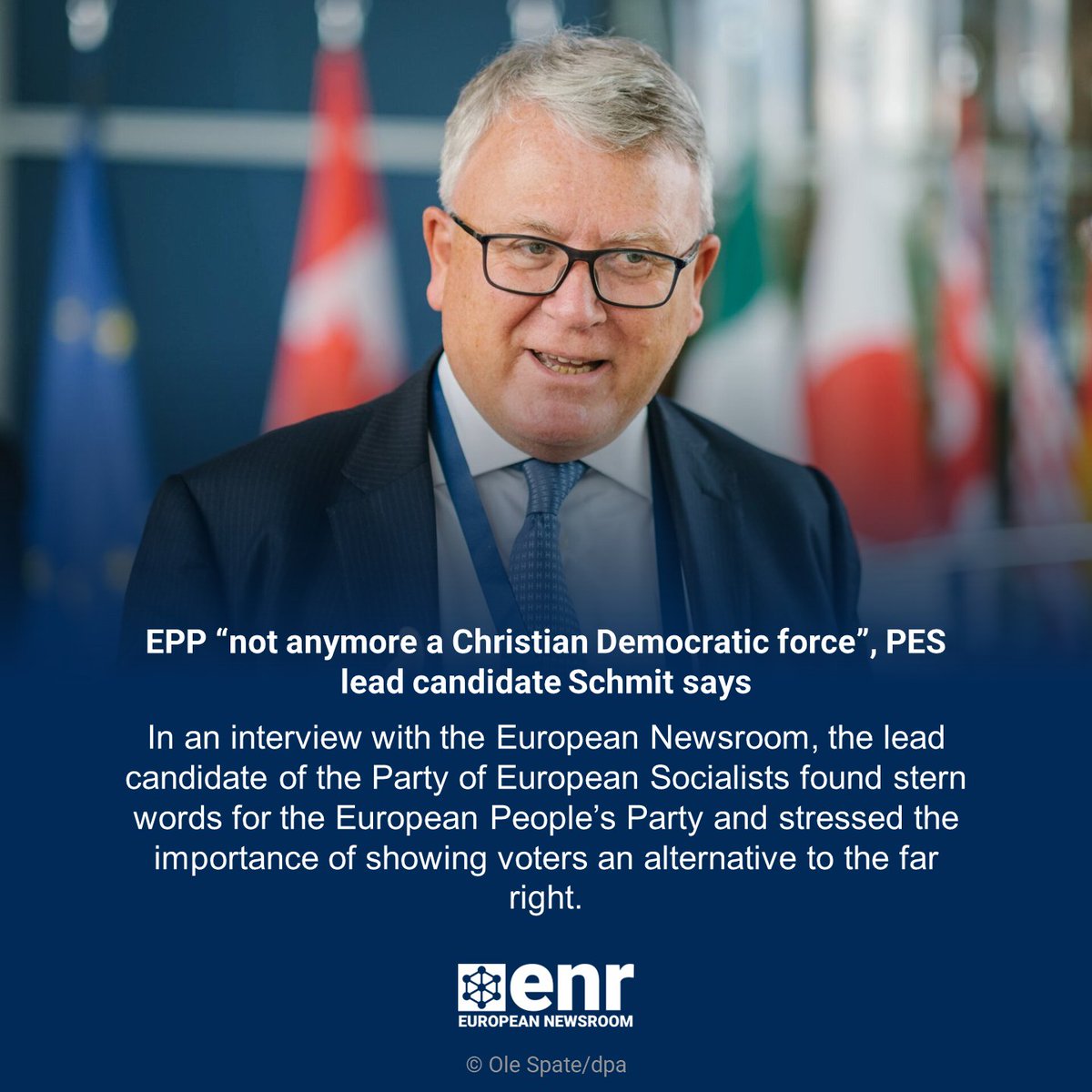 enr_newsroom's tweet image. With the European elections just around the corner, the European Newsroom sat down with Party of European Socialists' lead candidate Nicolas Schmit. 

Read #enr_eu's Key Story here:
europeannewsroom.com/epp-not-anymor…