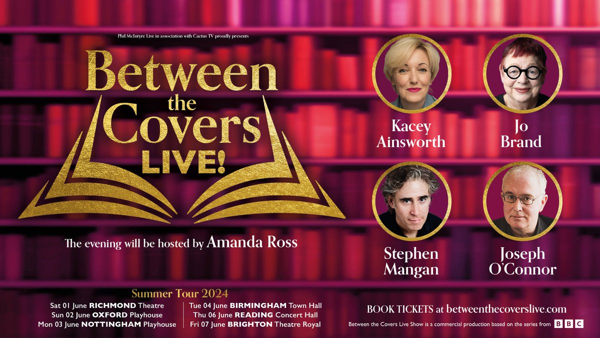 Your favourite TV book club is going on tour 📚

Starring Jo Brand, Kacey Ainsworth and Stephen Mangan. And featuring the very brilliant Kaliane Bradley, author of bestseller The Ministry of Time. An evening of book chat and fun!

Book your tickets at betweenthecoverslive.com