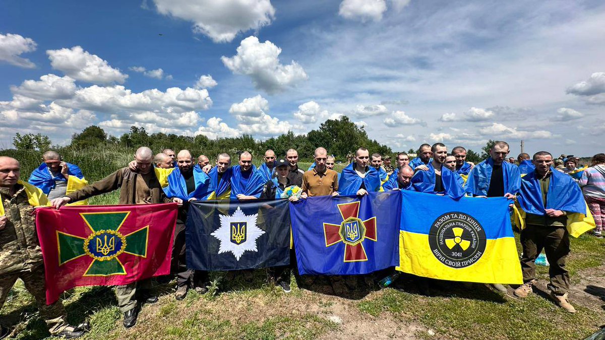 'Among those returned are the defenders of Mariupol, Zmiiny, Gostomel and 14 defenders of the Chornobyl NPP.” 🇺🇦