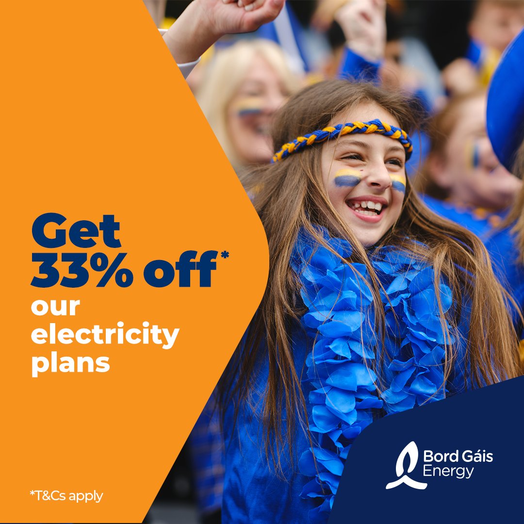 To celebrate our #hurling sponsorship, we’re reducing our plans when you switch before June 30th 🙌 Switch now and get 33% off* your electricity ⚡ Visit bordgaisenergy.ie for more.
