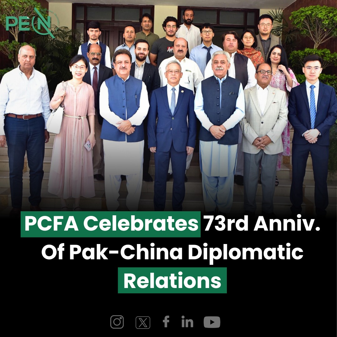 NetPakistan's tweet photo. The Pakistan-China Friendship Association (PCFA), @ChinaKpk Khyber Pakhtunkhwa Province, held a grand event at KP House in Islamabad to commemorate the 73rd anniversary of the establishment of diplomatic relations between Pakistan &amp; China. 
🇵🇰🇨🇳
https://t.co/l5hmjLpHfc https://t.co/DR4Cxsv4fd