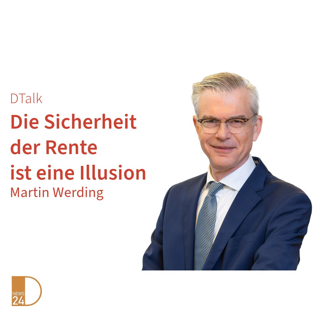 DNEWS24Medien's tweet photo. #MartinWerding #Rentenpaket2 
#Demografie und Politik in DNEWS24
#WIRTSCHAFTSWEISER WERDING: DIE SICHERHEIT DER #RENTE IST EINE ILLUSION
Rettet das Rentenpaket-2 die Rente? Professor Martin Werding im #DTalk in DNEWS24.
https://t.co/7cc1zJpA4O https://t.co/fhcq5i1t9C
