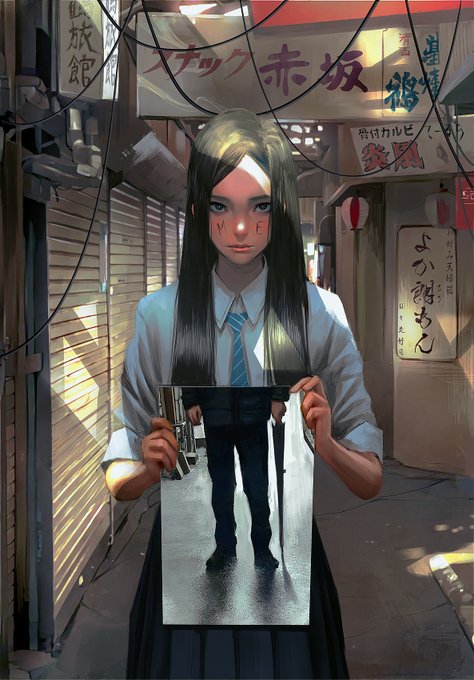 「blue necktie school uniform」 illustration images(Latest)