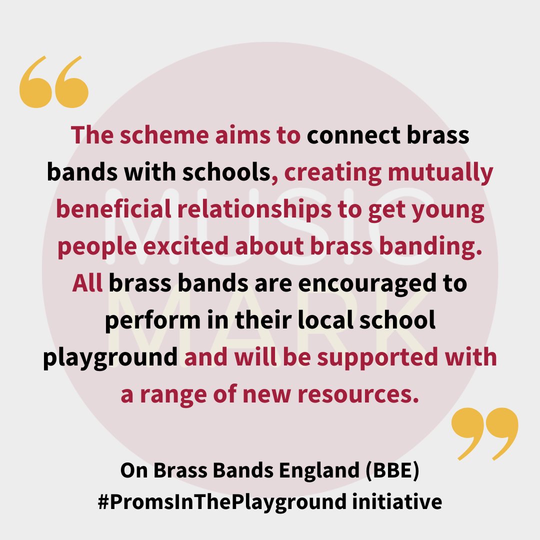 New resources have been launched for @BrassBandsEng #PromsInThePlayground 2024! 🥳

The initiative is set to return this summer, spanning the last three weeks of the school term from 8 – 26 July. Brand new this year is the song BRASS! 🎺

🔗Find out more: musicmark.org.uk/news/new-resou…