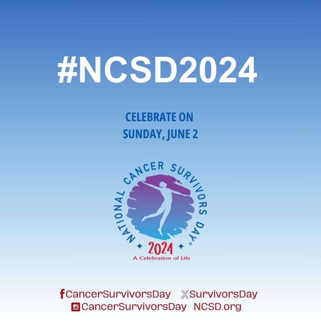 Join millions of cancer survivors and supporters around the world as we celebrate life and raise awareness of the challenges of cancer survivorship on National Cancer Survivors Day, June 2. Reminder: Use the hashtag #NCSD2024 when sharing your #NationalCancerSurvivorsDay photos!